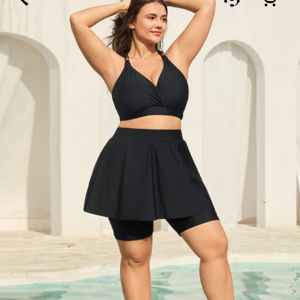 NWT ANTI-FLOAT SKIRTED SWIM SHORTS 6X - Picture 3 of 5